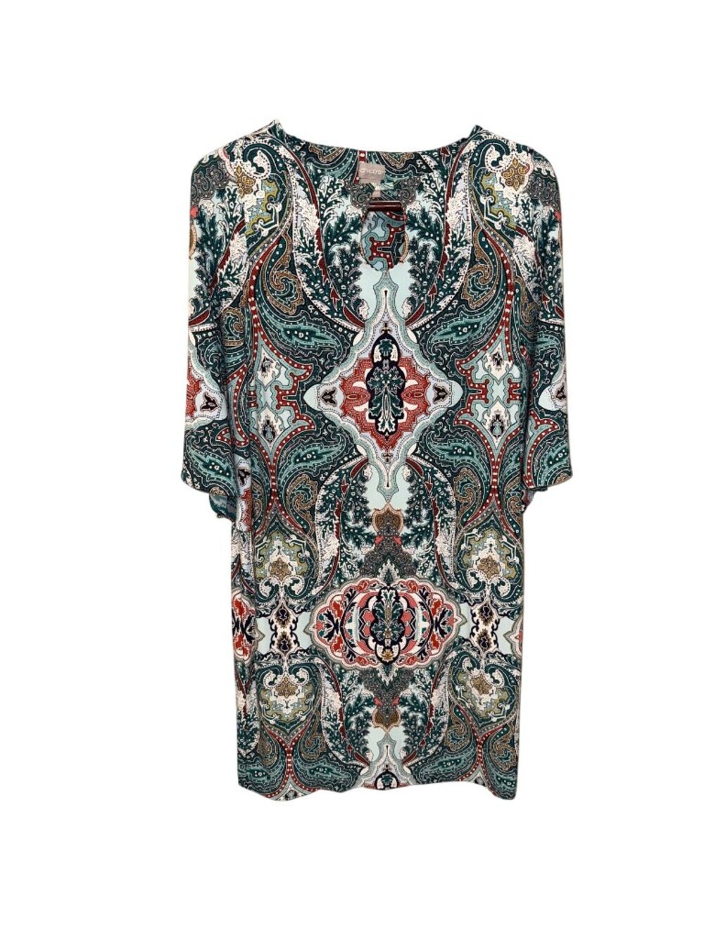 Chicos Paisley Print Shift Dress US Size 4-6 Rayon & Spandex